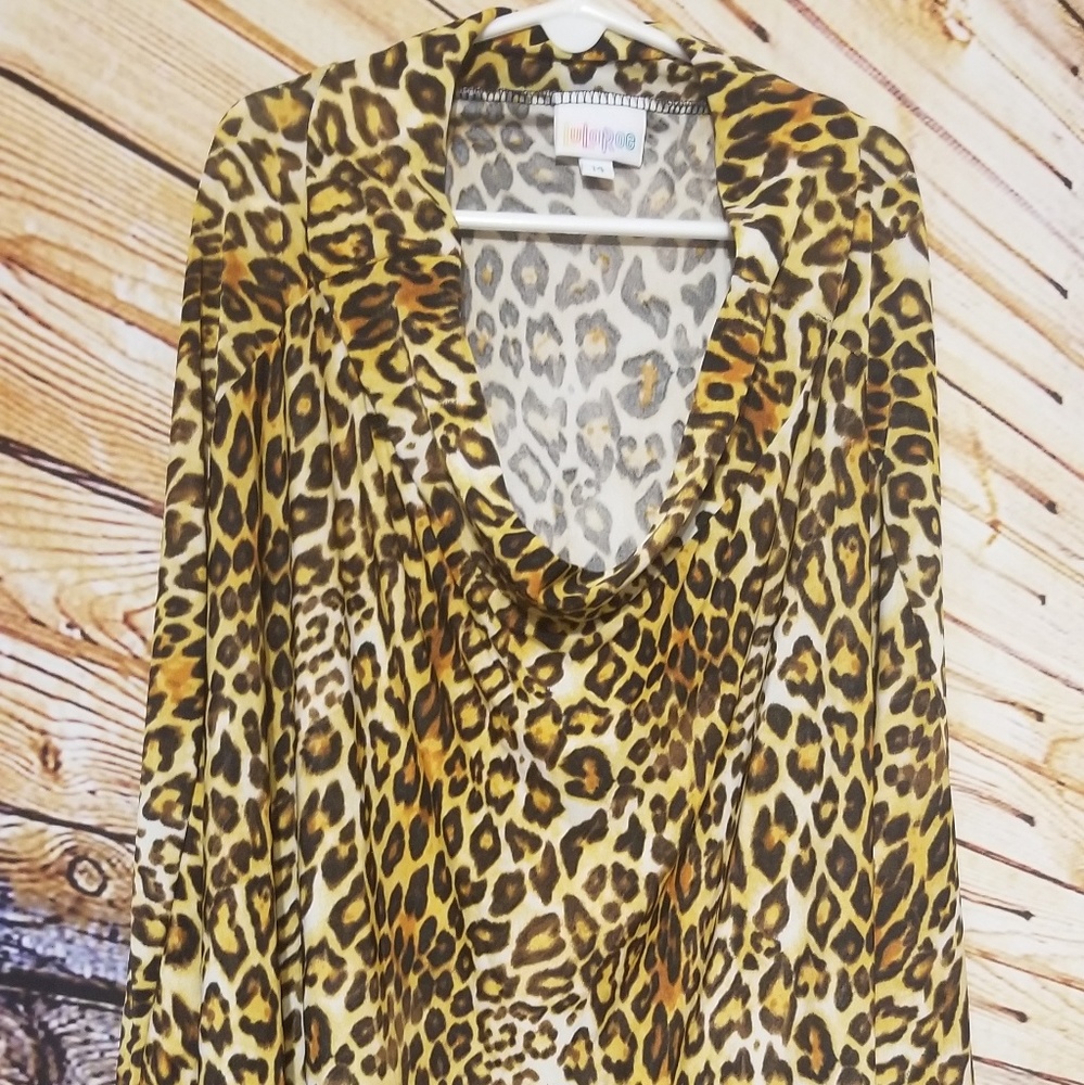 Lularoe Girls 14 Azure Leopard Print nwot